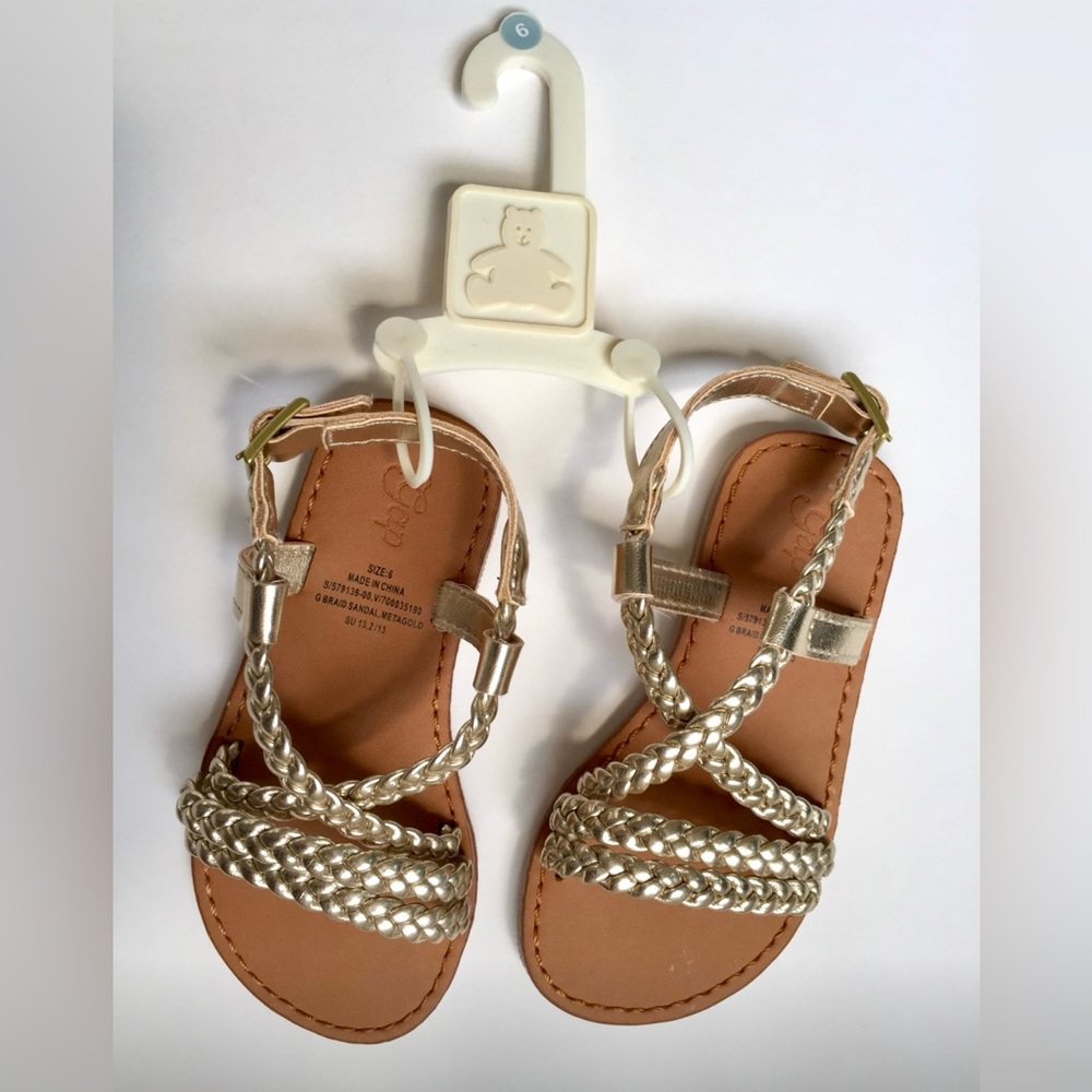 Baby gap gold braided sandals
